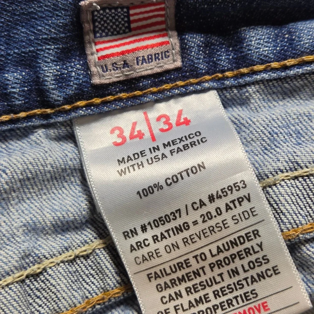 Ariat FR M4 Relaxed Boot Cut Jeans Flame Resistant Mens 34x34 Distressed Work